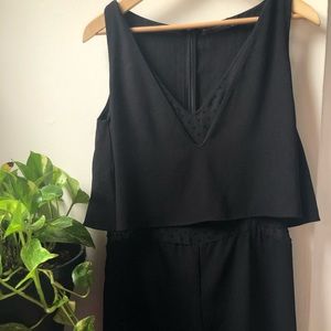 Zara Black Romper with Polka Dot Detail